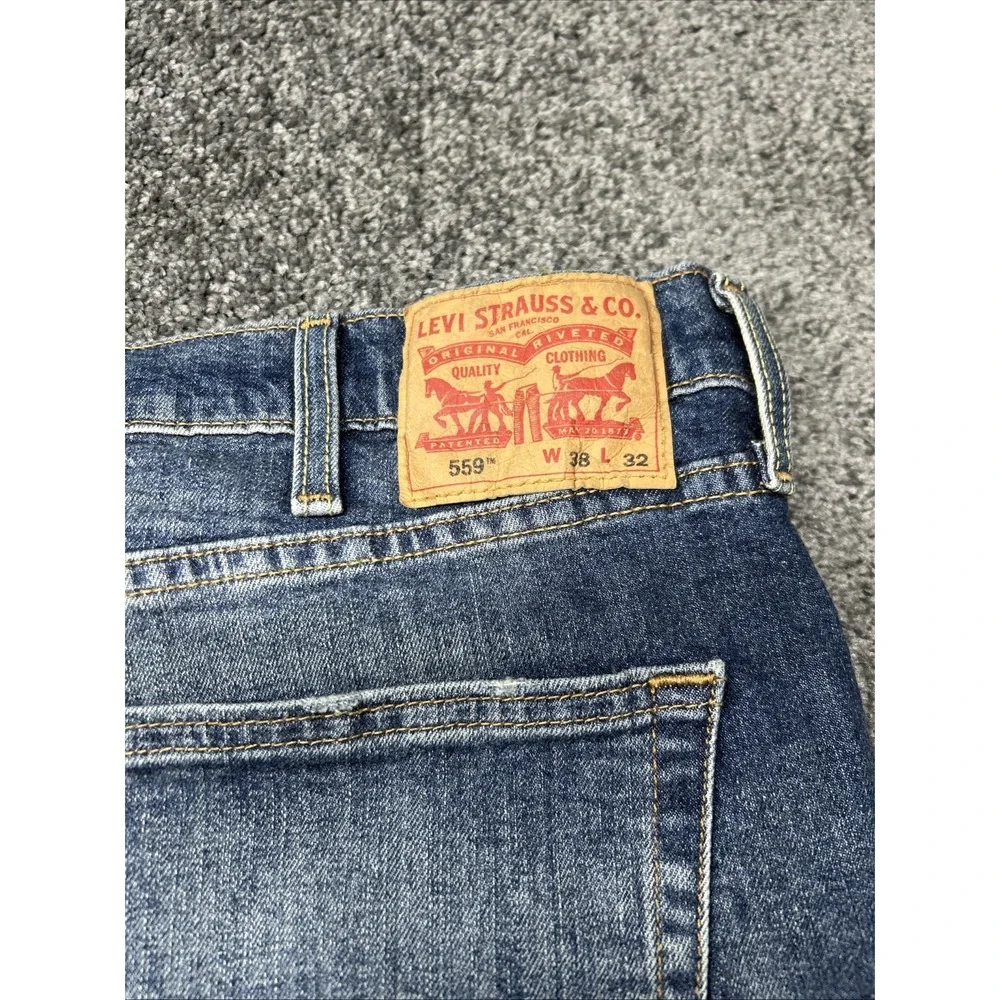 Levi’s 559 Mens Jeans 38x32 Blue Straight Regular Fit Denim Pants